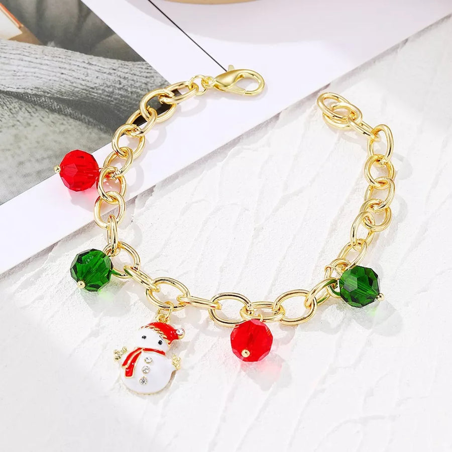 red bracelet with faceted crystals and n/a