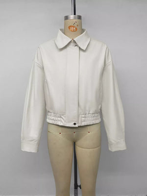 Cropped Faux Leather Jacket option 6