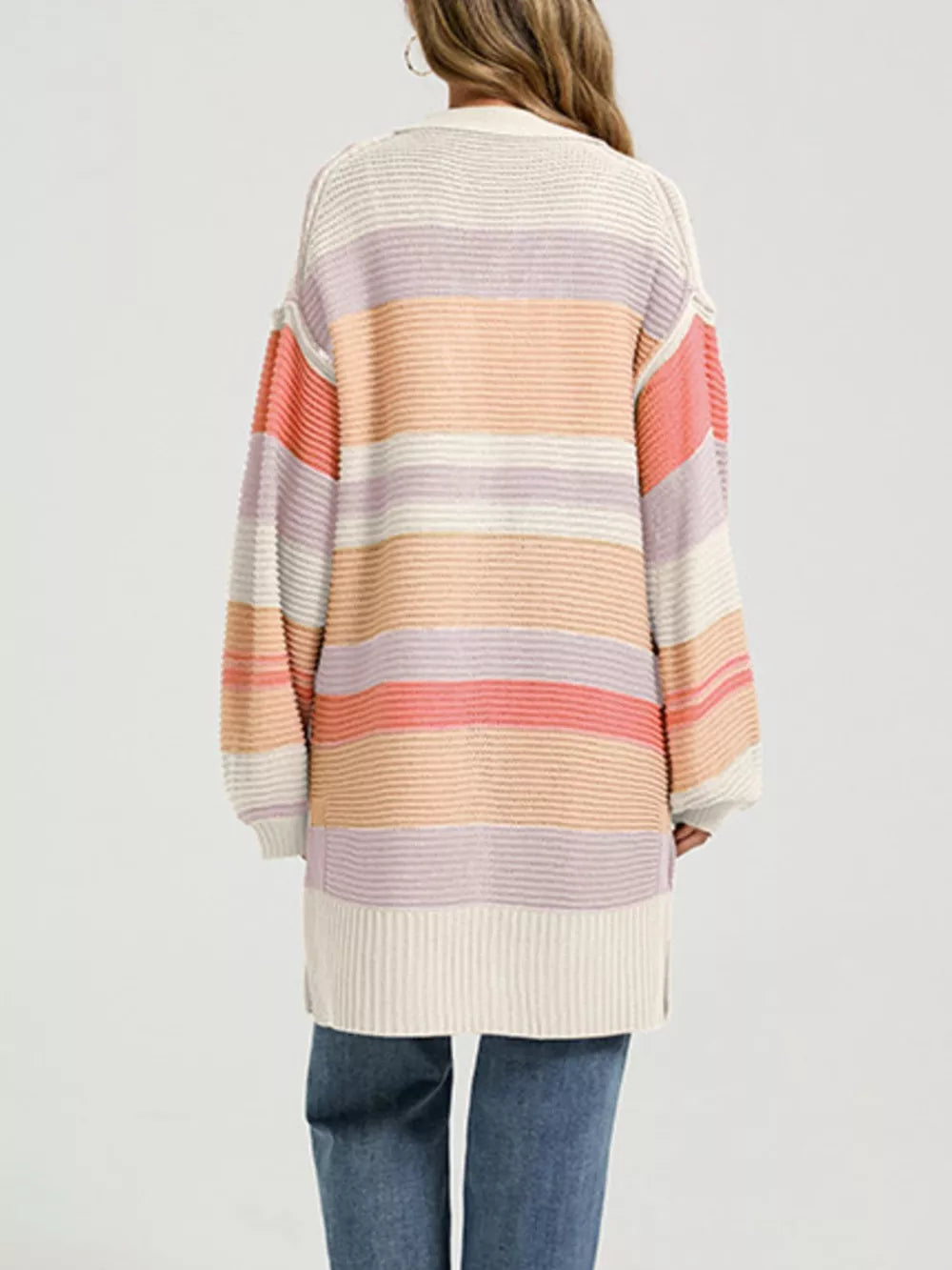 classic cardigan in Apricot with v-neck
