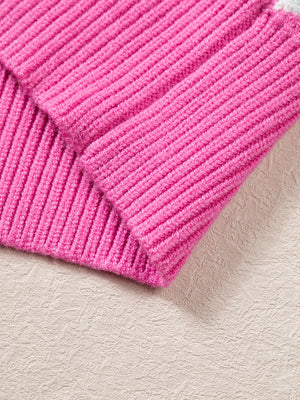 pullover sweater featuring graphic in Fuchsia Pink with 52% viscose, 26% polyester, 22% polyamide Care instructions: Machine