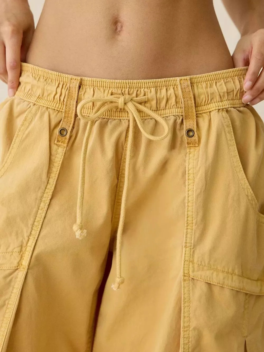 cargo pants in Coffee Brown with high-waisted and full-length