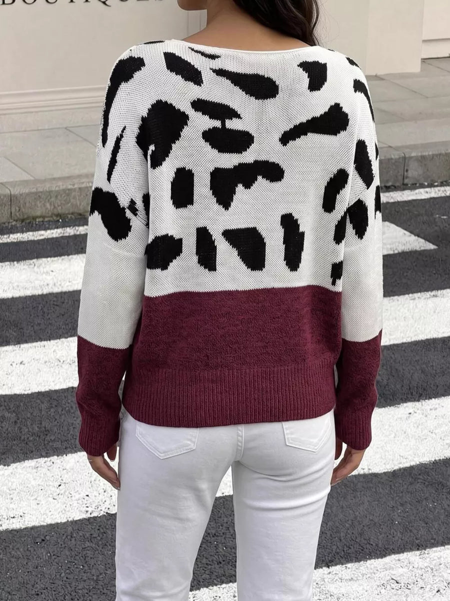 modern pullover sweater in white with one-shoulder