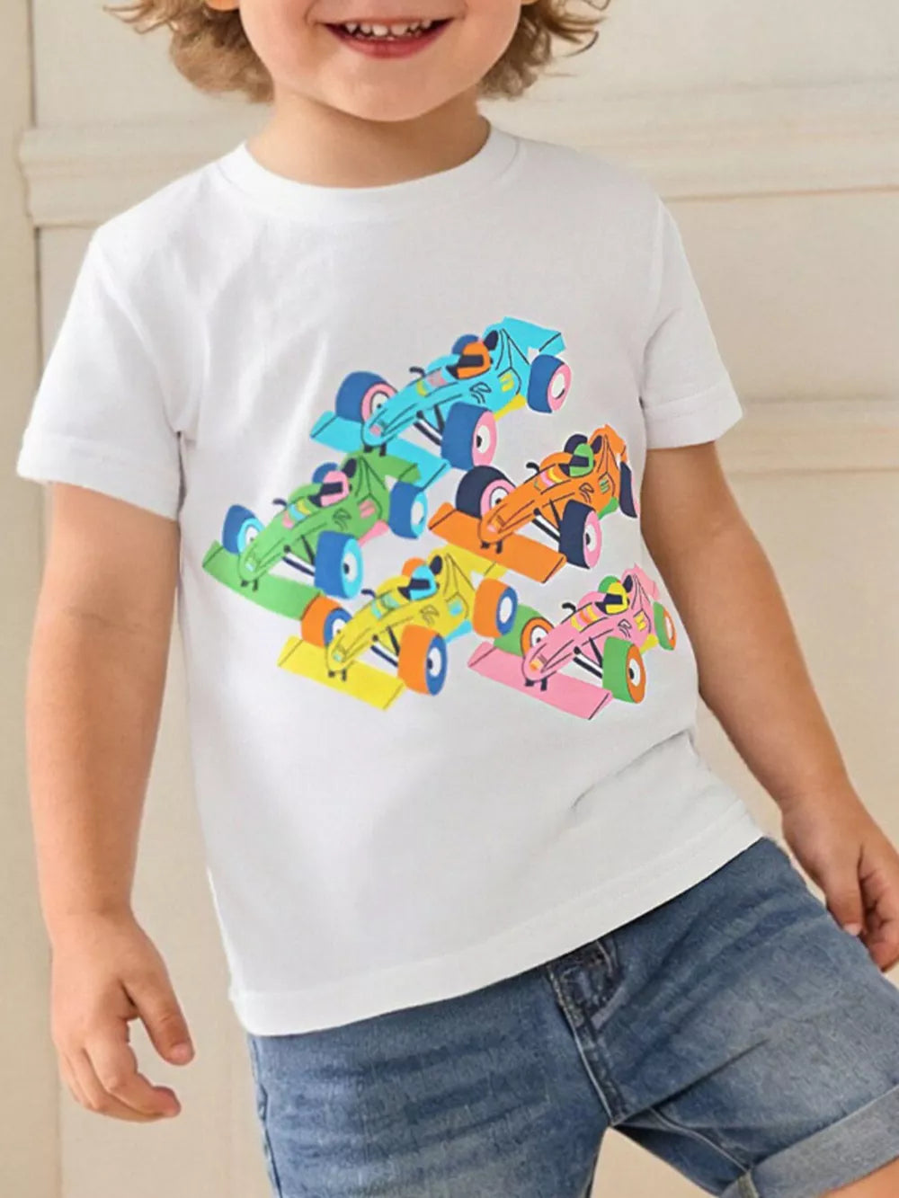 Toddler racing car graphic t-shirt, 100% cotton