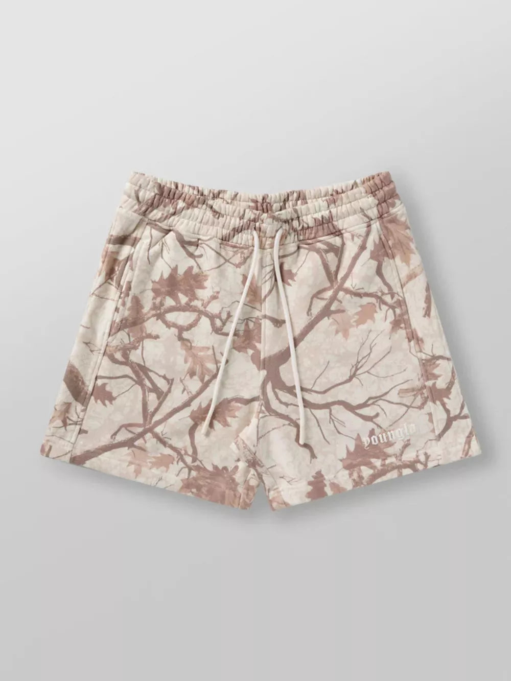 Khaki Men's Full Size Drawstring Shorts With Pockets