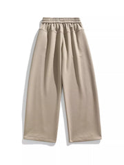 Khaki Color Men's Plus Size Loose Fit Wide Leg Casual Pants