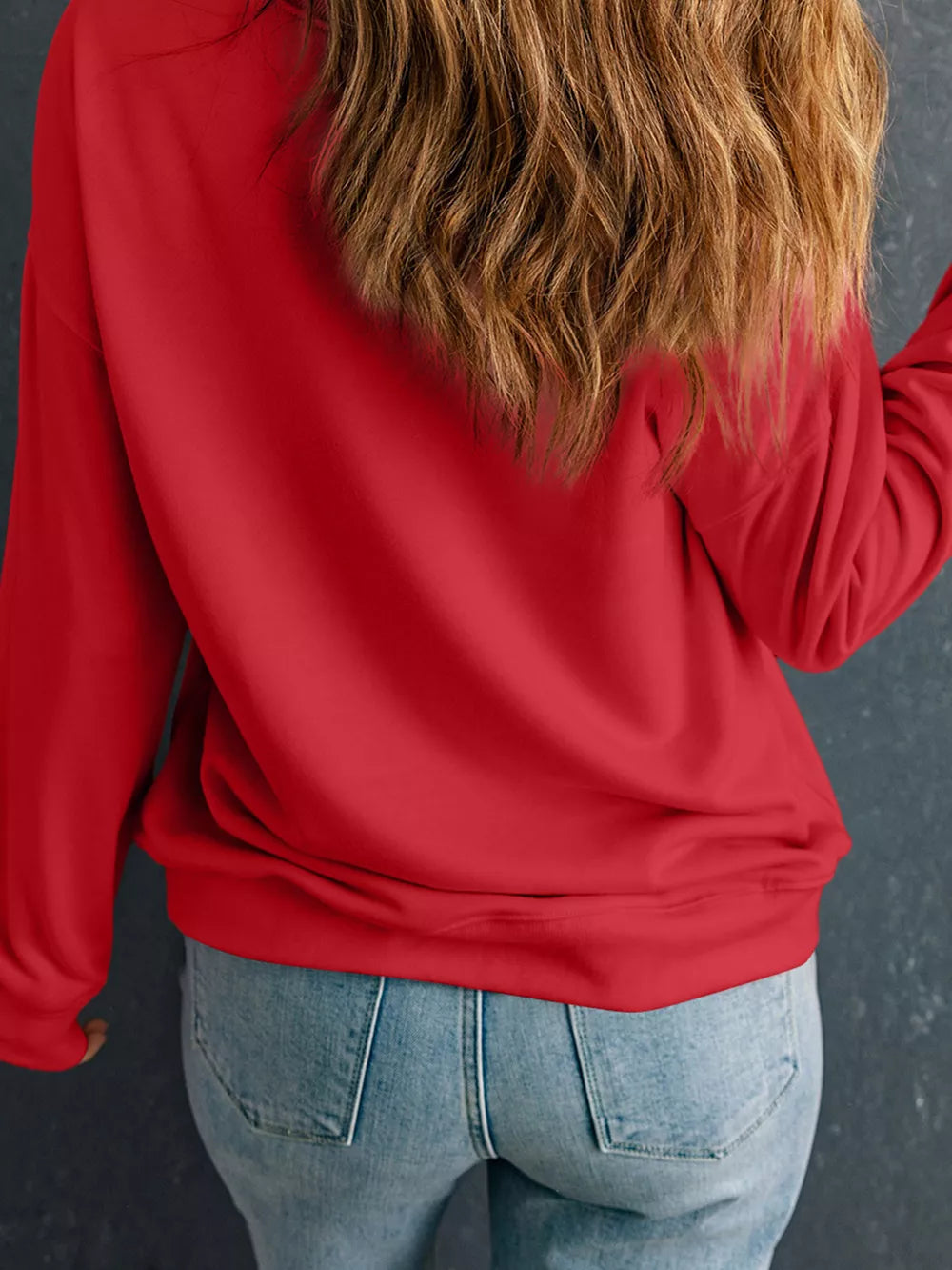 50% polyester, 50% cotton Care instructions: Machine wash cold sweatshirt in cream with relaxed silhouette