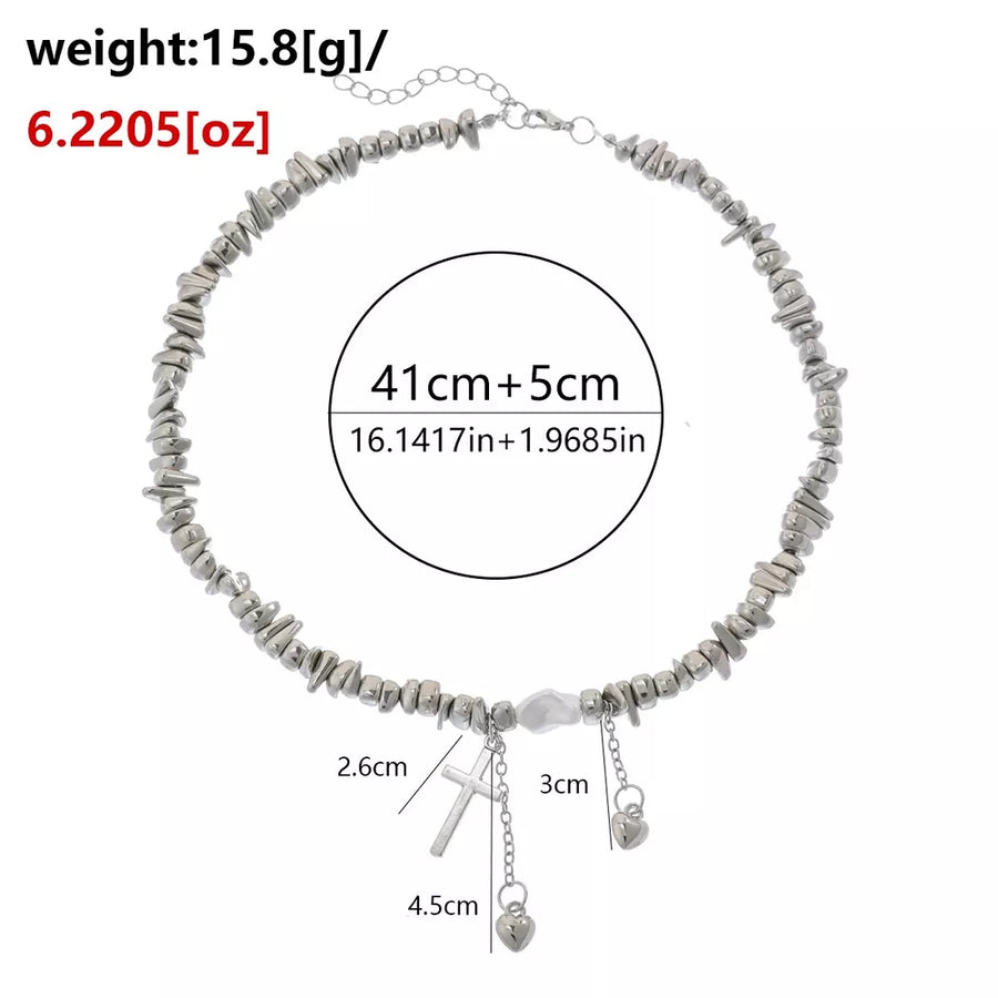 silver with necklace with chunky chain