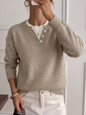 Dropped Shoulder Long Sleeve Sweater option 5