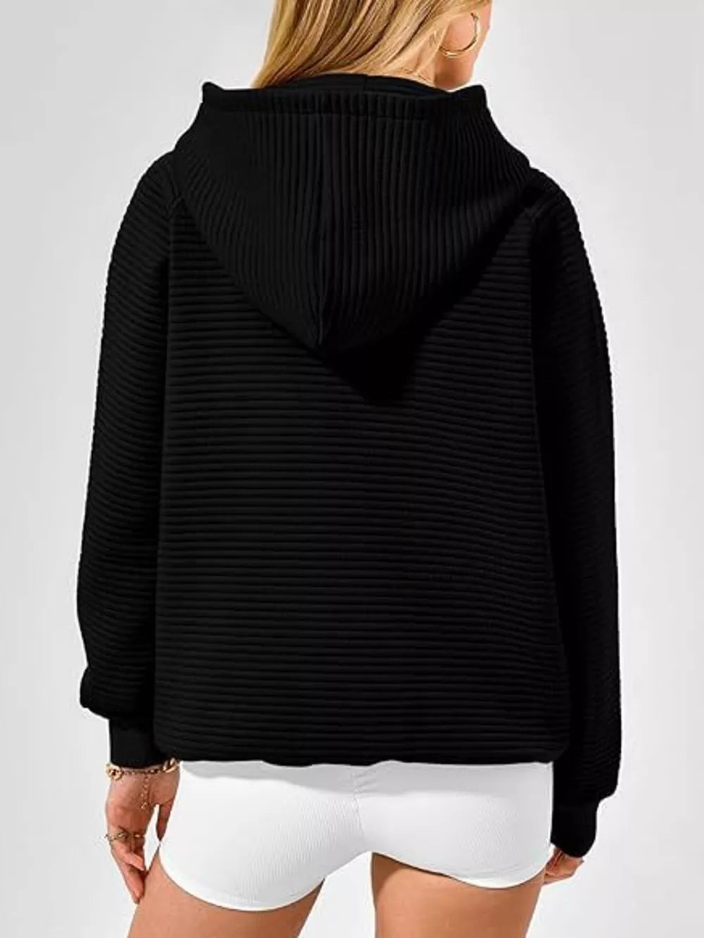 athleisure pullover hoodie in Gray with hooded