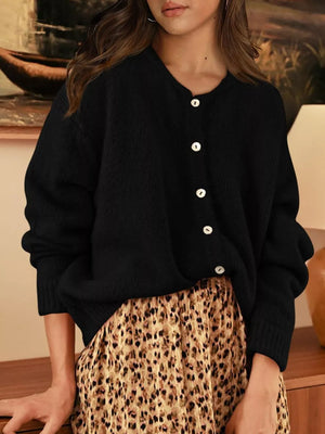 Haze Blue relaxed cardigan with v-neck