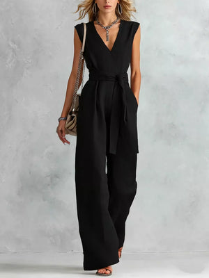 Navy Sleeveless Wide Leg Jumpsuit