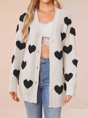 white relaxed cardigan with v-neck