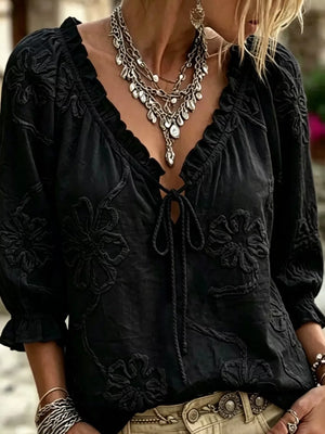blouse in Pink with floral and embroidered