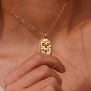 necklace in gold with zodiac and 18K gold-plated
