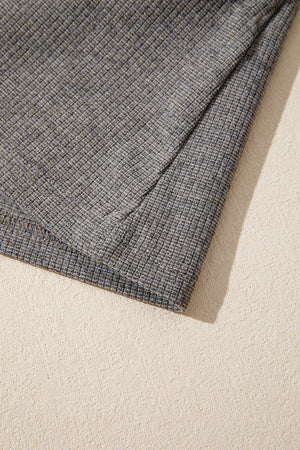 charcoal gray slim henley with v-neck