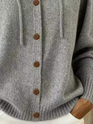 Light Blue relaxed cardigan with hooded