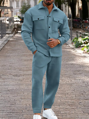 95%polyester, 5%spandex Care instructions: Machine wash cold lounge set in Army Green with relaxed silhouette