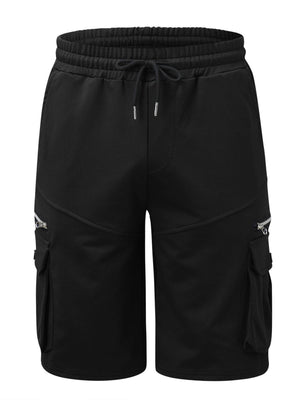 cargo shorts in Navy Blue with drawstring waist and bermuda
