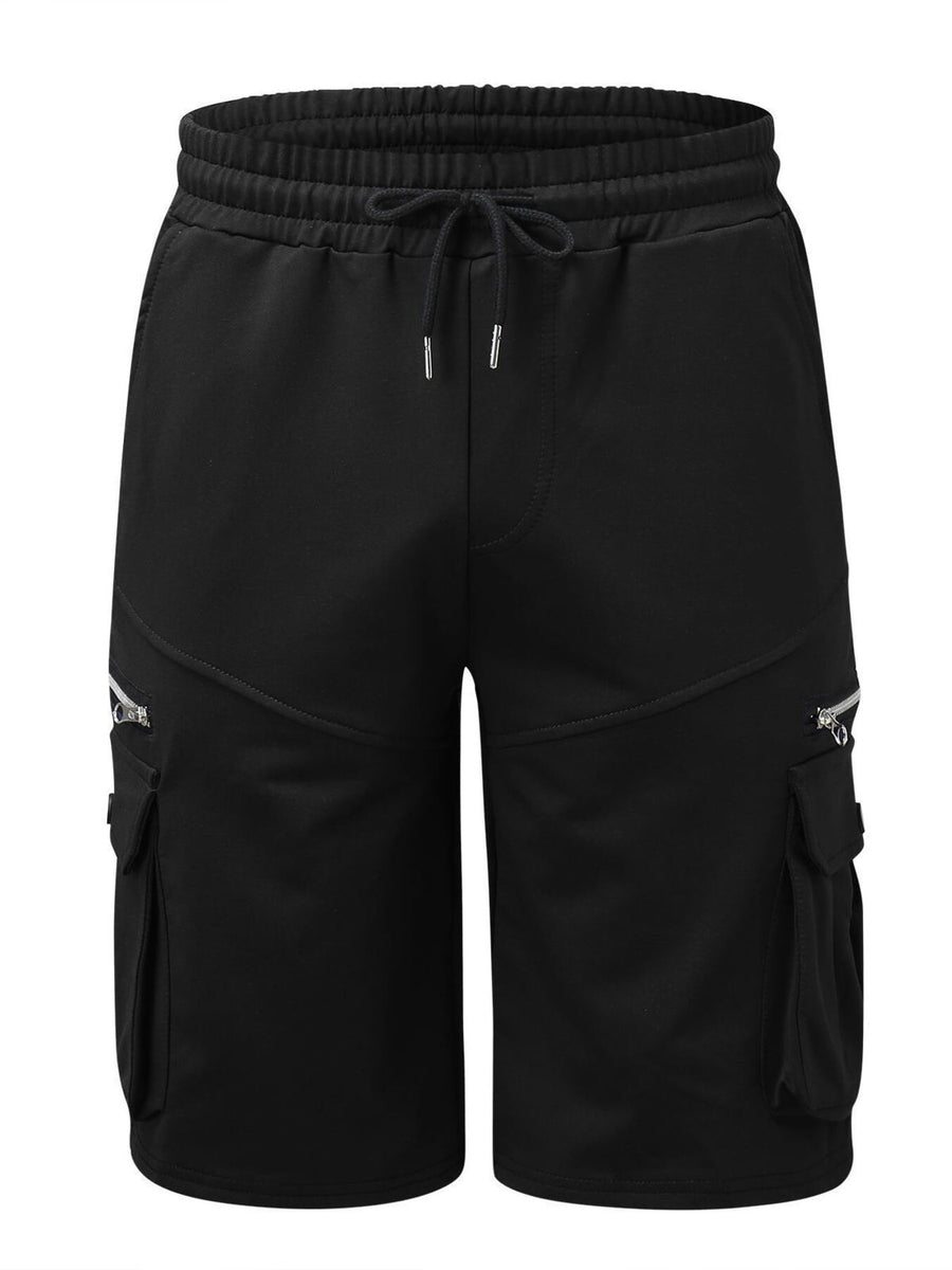 cargo shorts in Navy Blue with drawstring waist and bermuda