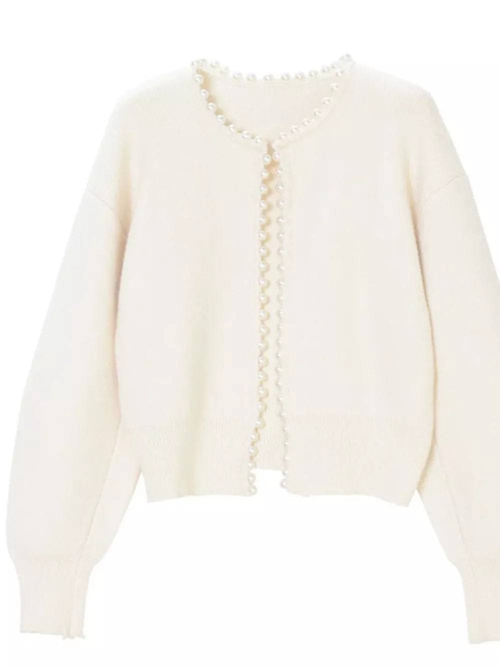 Pearl Trimmed Open Front Cardigan option 7
