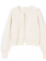 Pearl Trimmed Open Front Cardigan option 7