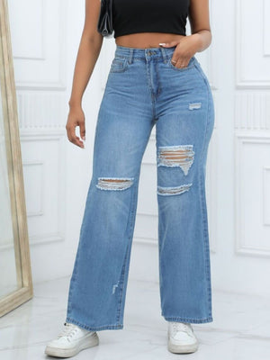 wide-leg jeans in Light Blue