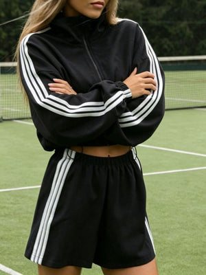track jacket featuring striped in Black with 100% polyester Care instructions: Machine wash cold texture