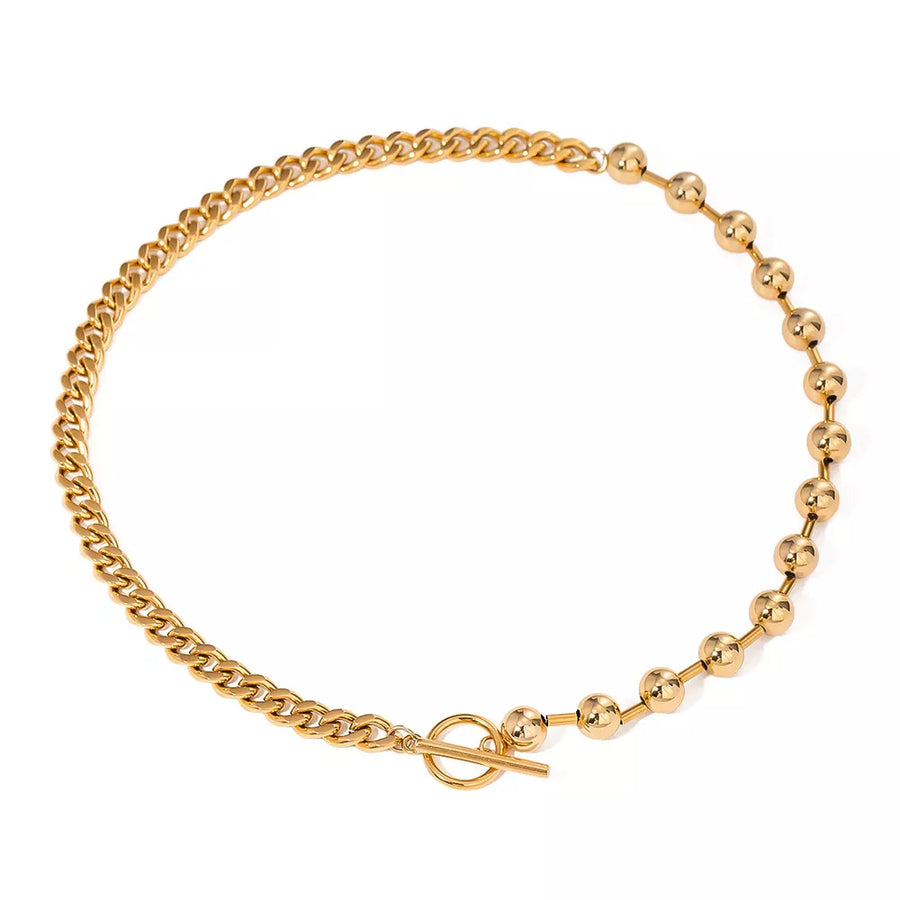 necklace in Gold with chain link and 18K gold-plated