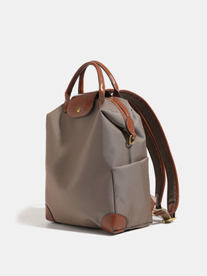 Nylon,Faux leather Imported Size &amp backpack in brown with structured silhouette