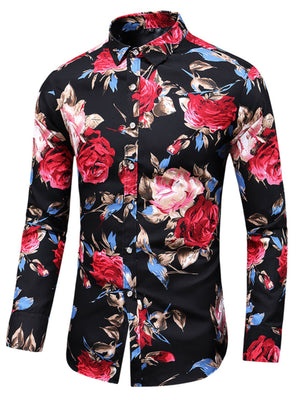white button-down shirt with collared and long sleeve