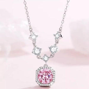 925 sterling silver,Zircon Care instructions: Avoid wearing during exercise, as necklace in Blush Pink with pendant