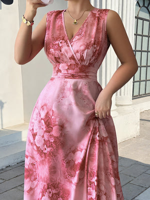100% polyester Care instructions: Machine wash cold maxi dress in Red with A-line silhouette