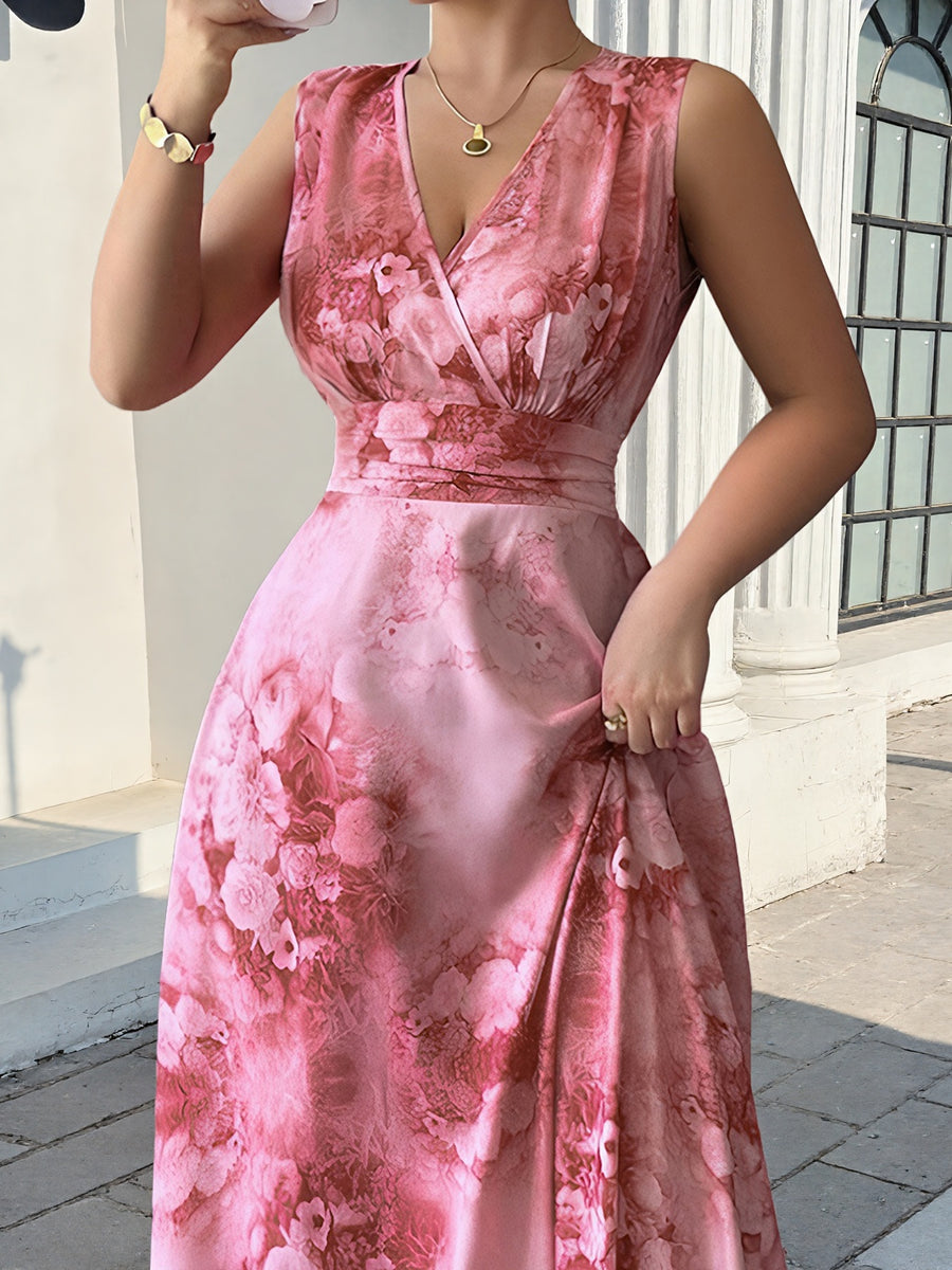 100% polyester Care instructions: Machine wash cold maxi dress in Red with A-line silhouette