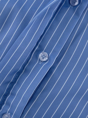 Striped Buttoned Shirt And Mini Skirt Set option 6
