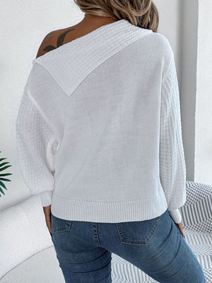 pullover sweater in Orange with cable knit and cable-knit