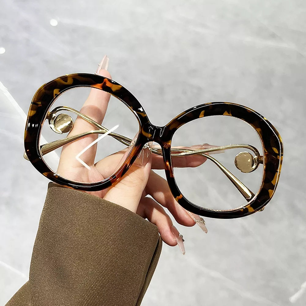 Oversized Oversized Round Frame Sunglasses in Camel with UV400 protection