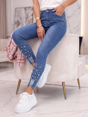 73% cotton, 25% polyester, 2% elastane Care instructions: Machine wash cold skinny jeans in Blue with slim silhouette