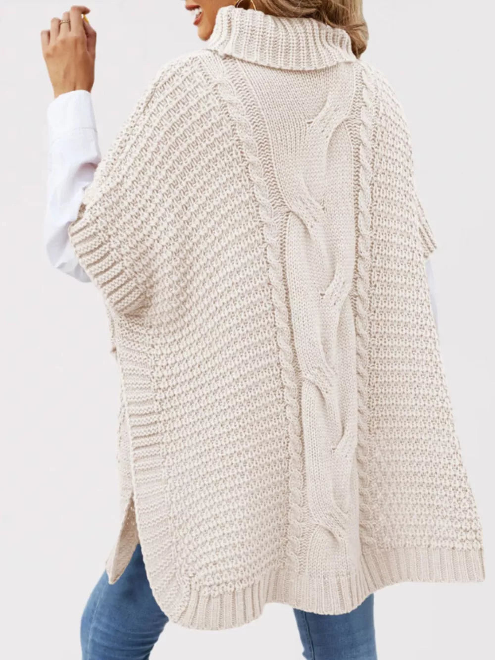 classic turtleneck sweater in Black with turtleneck