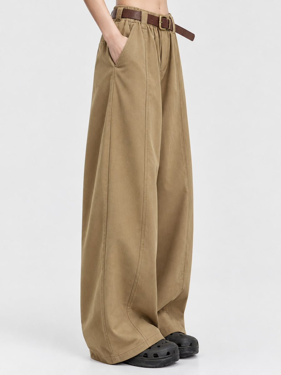 cargo pants in Cement Gray-Tall Barrel Leg with pocketed and full-length