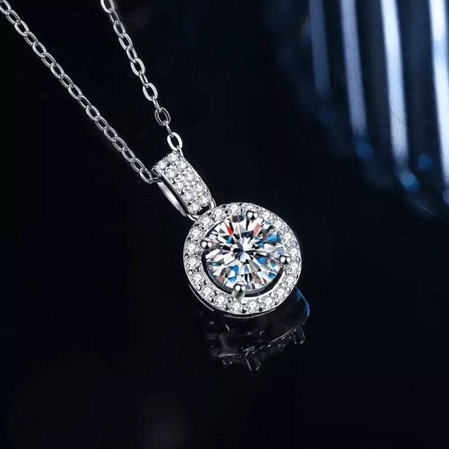 silver necklace with princess-length and clasp