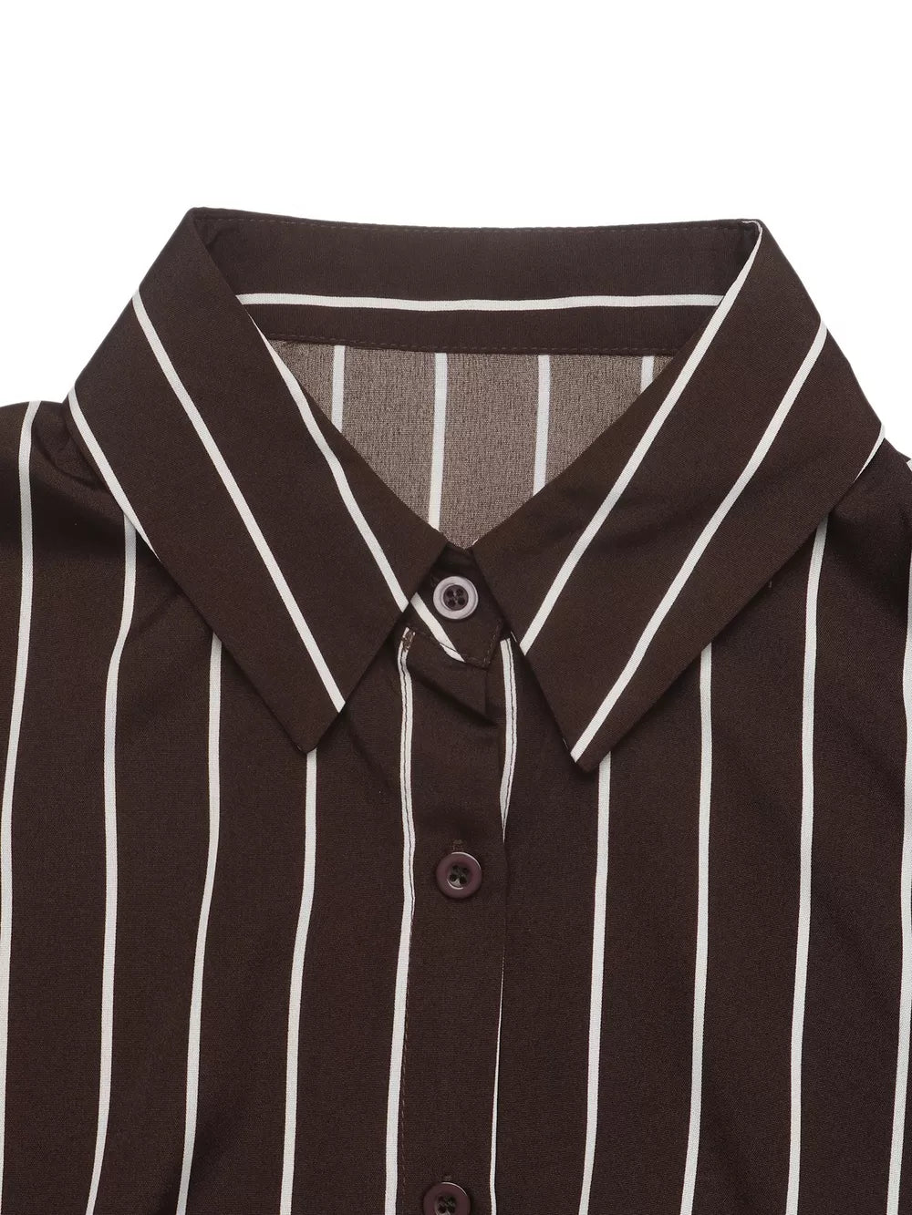 Brown relaxed shirt dress with collared
