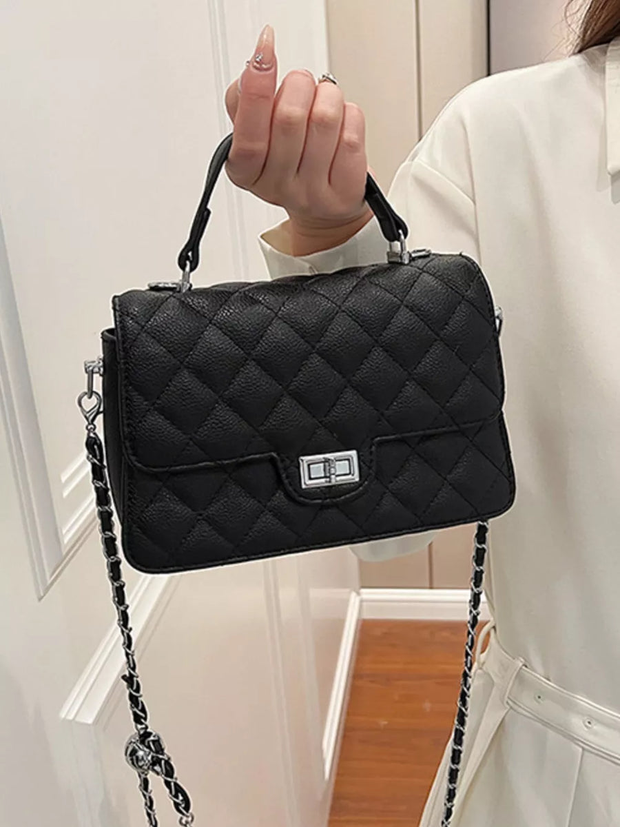 Quilted Chain Strap Crossbody Bag option 5