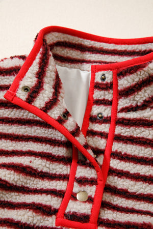 burgundy sweatshirt with fuzzy texture and long sleeve