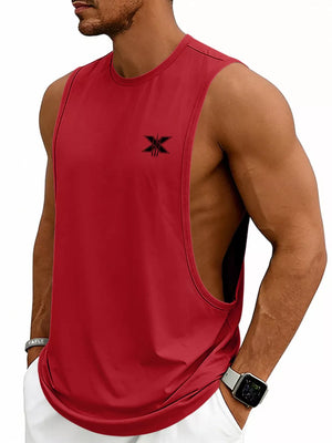 Cream Men's Full Size Round Neck Tank Plus Size
