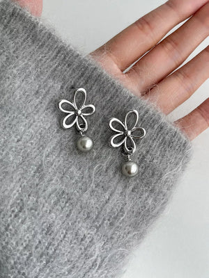 silver earrings with short and post-back