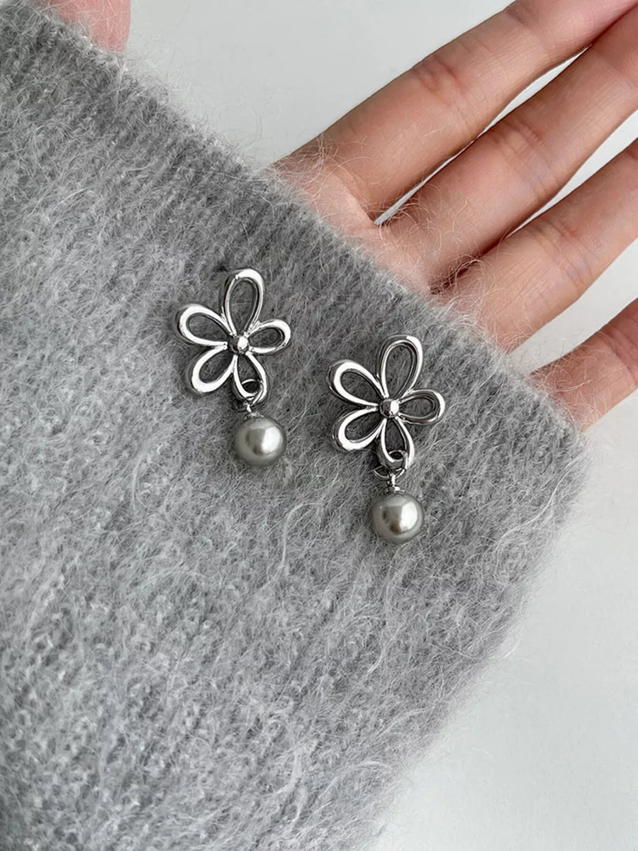 silver earrings with short and post-back