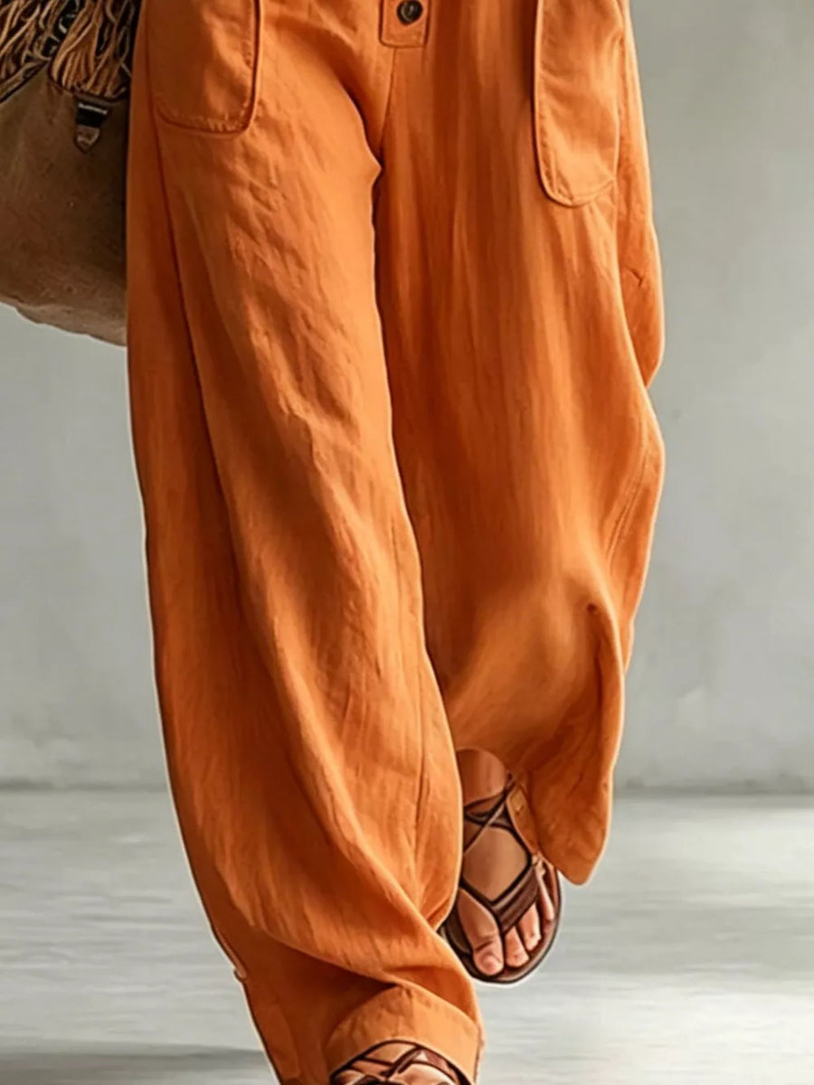 Black jumpsuit with full-length and button-front