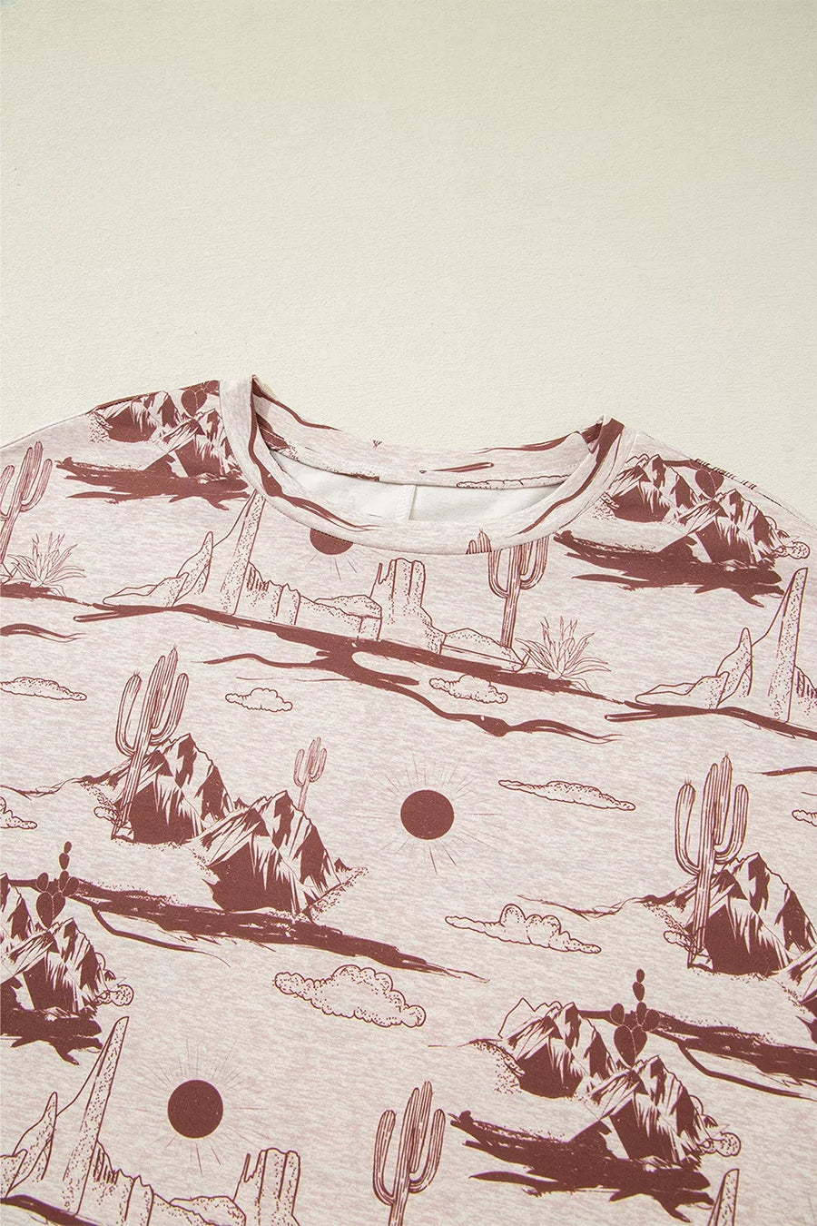 Desert Sand Print Short Sleeve Knit Top option 5