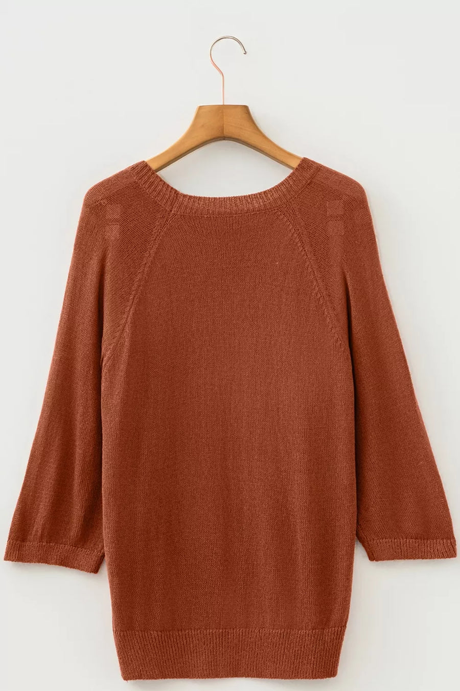 Ribbed Knit Round Neck Short Sleeve Sweater option 6
