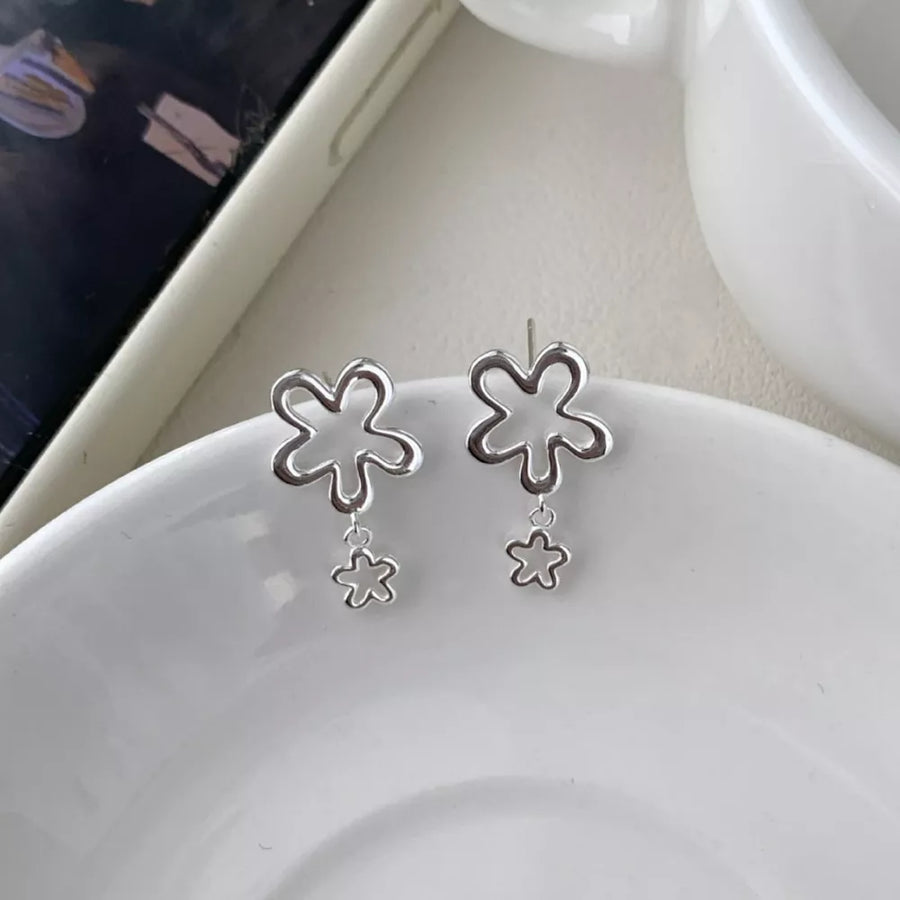 Silver earrings with short and post-back